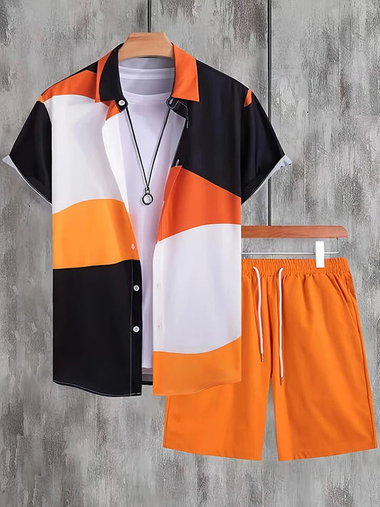 Resort wear Luxury Style Men's Short-sleeved outfit