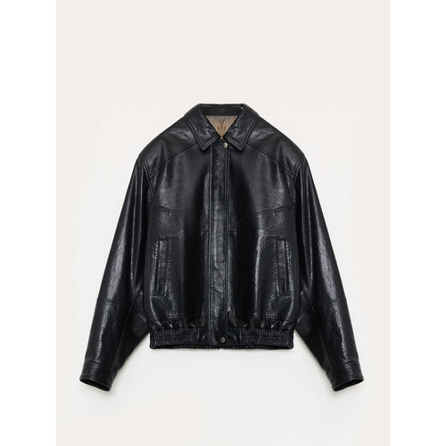 Imported waxed sheep leather retro work jacket coat for women | Brown Coeus