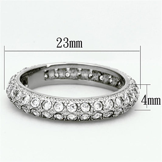 High polished (no plating) Stainless Steel Ring with AAA
