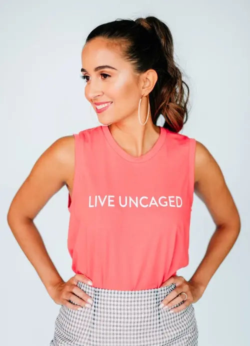 LIVE UNCAGED Tank | Women’s Soft Everyday Tank Top | Salmon Bella
