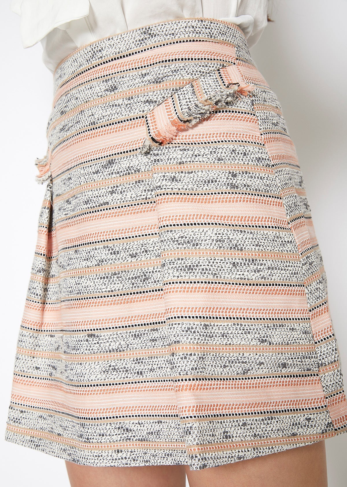 Pink Striped Tweed Mini Skirt | Lemon Hera
