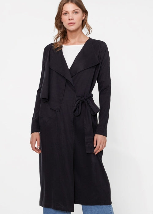 Women's Wrap Trench Coat In Black | Lemon Hera