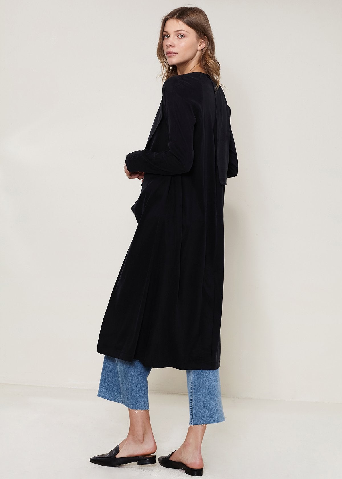 Women's Wrap Trench Coat In Black | Lemon Hera
