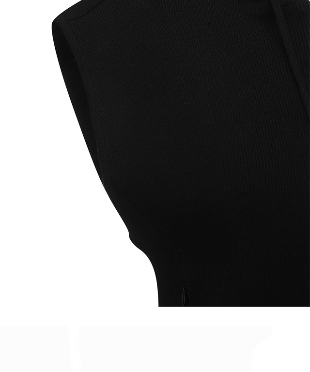 ANEW Golf: Women Logo Point Hoodie Vest - Black | Amethyst Lucy