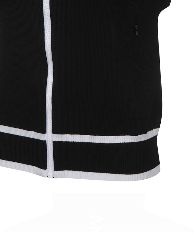 ANEW Golf: Women Logo Point Hoodie Vest - Black | Amethyst Lucy