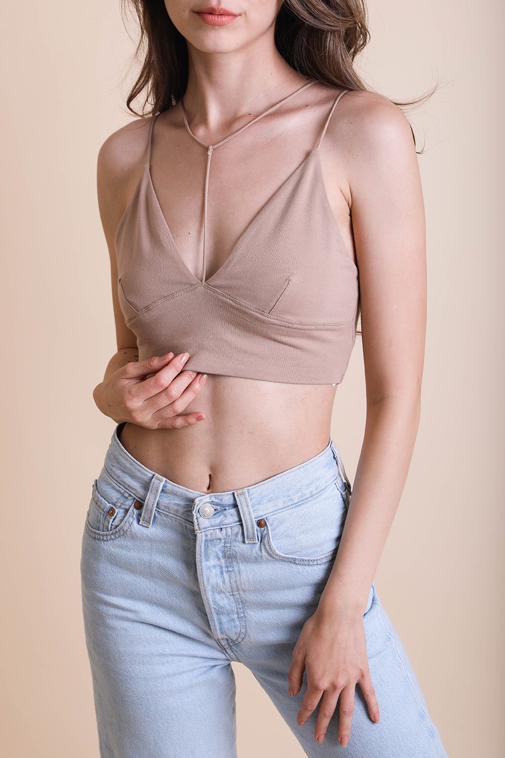 Y-Neck Plunge Crop Top | Sexy & Stretchy Women’s Top | Periwinkle Aether