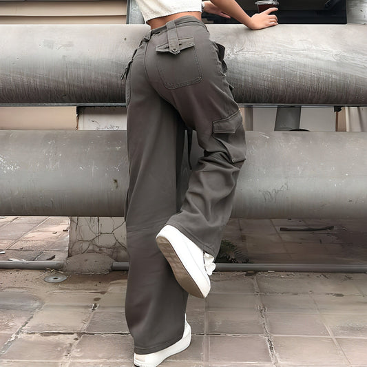 Vintage Multi Pocket Belt Casual Workwear Jeans Women | Carmine Juneberry