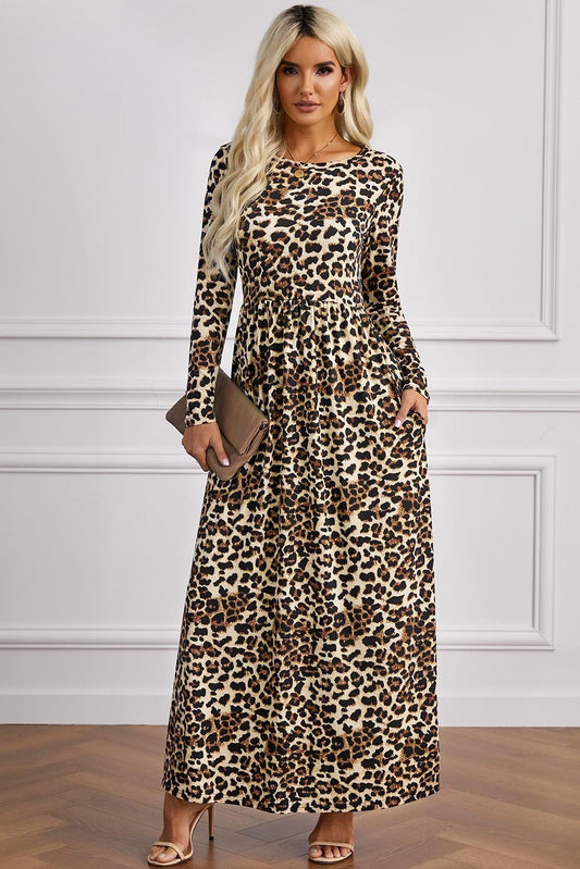 Pocket Long Sleeve Maxi Dress