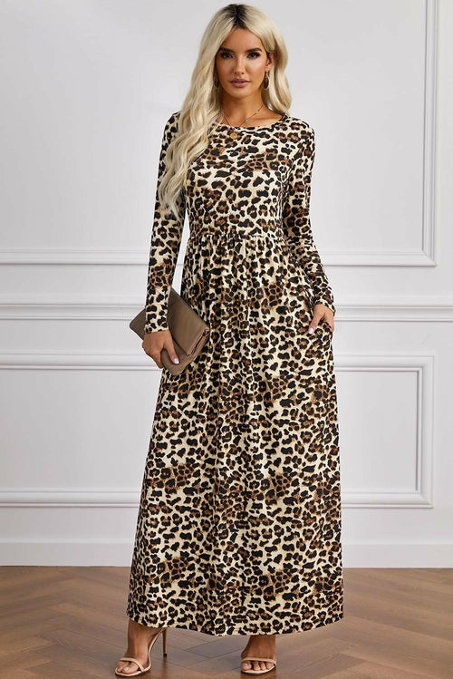 Pocket Long Sleeve Maxi Dress