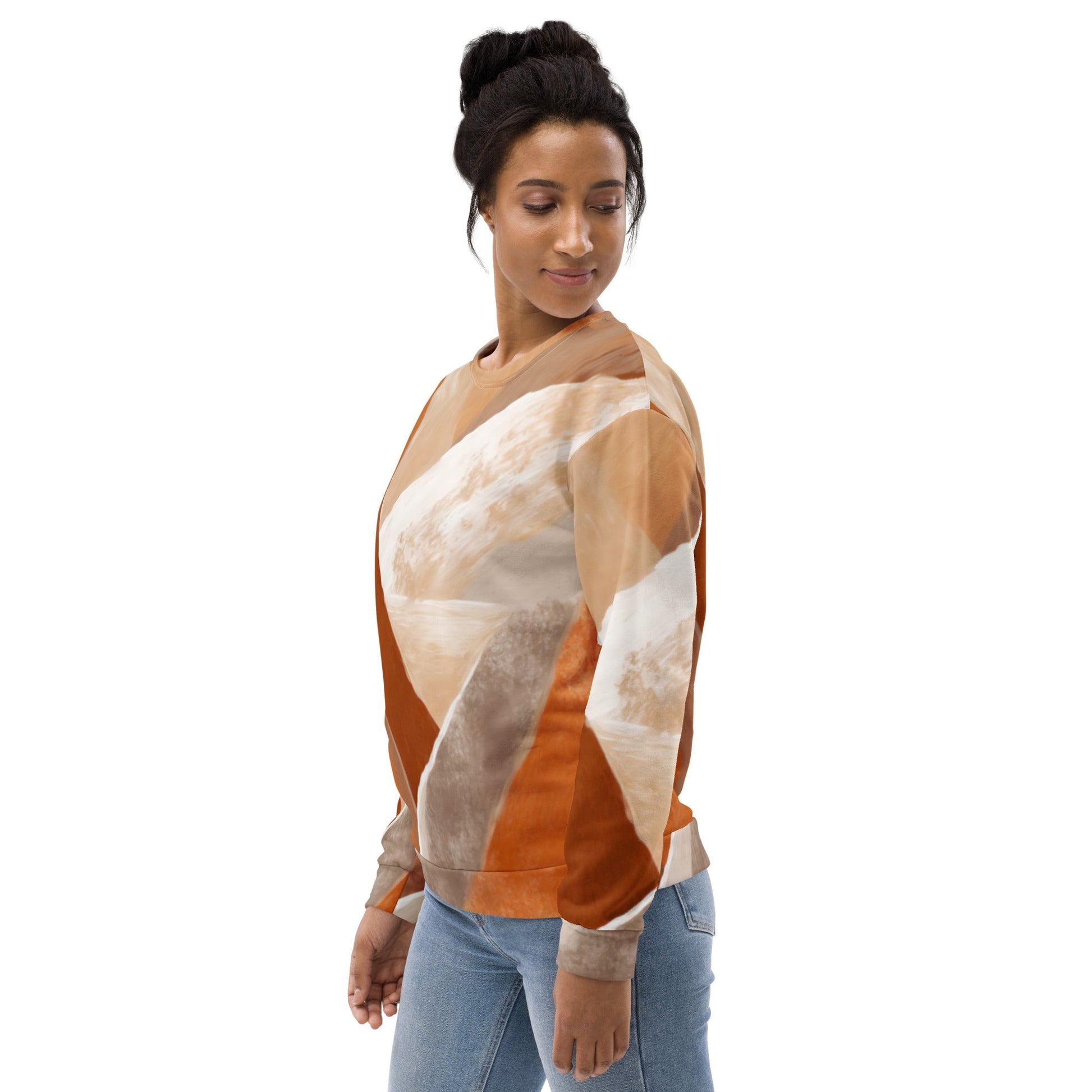 Graphic Sweatshirt for Women Boho Watercolor Print | Grey Coco