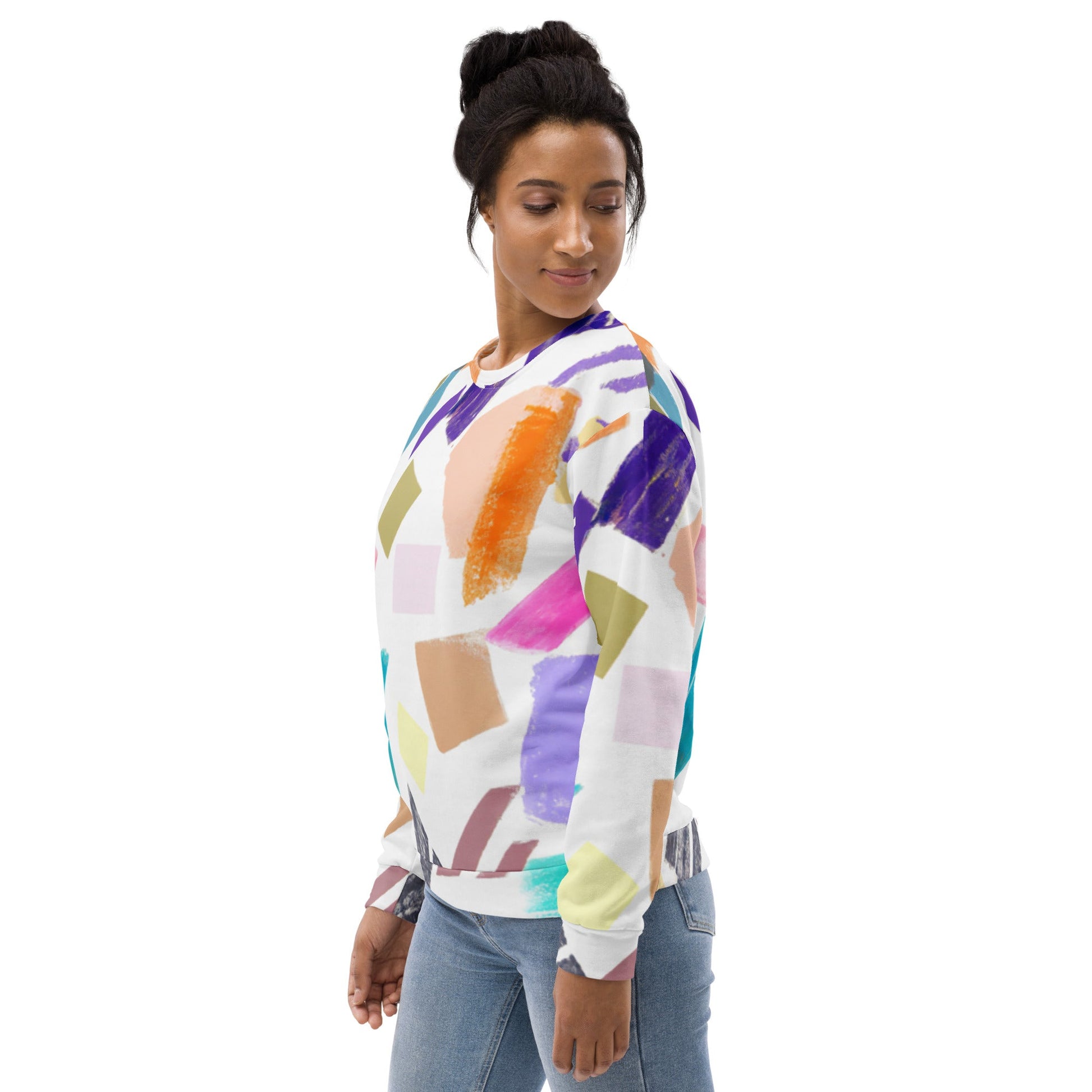 Graphic Sweatshirt for Women Pastel Pattern | Grey Coco