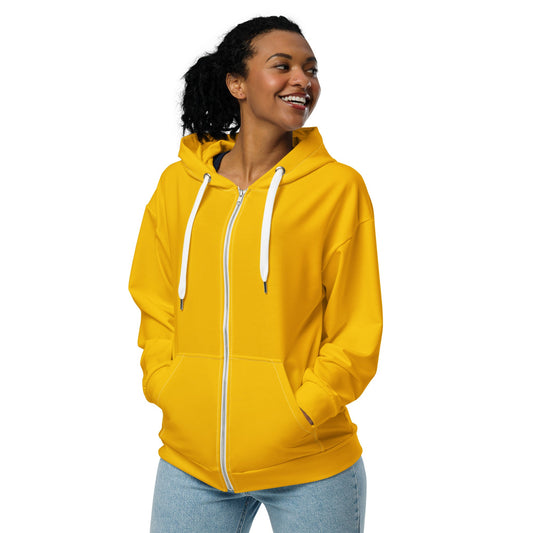 Womens Graphic Zip Hoodie Golden Yellow | Sustainable, Cozy & Stylish