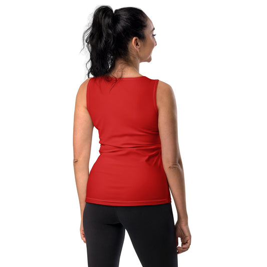 Women's Stretch Fit Tank Top - Vibrant Red Sleeveless Athletic Shirt | Comfortable & Durabl