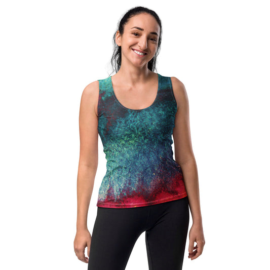 Womens Stretch Fit Tank Top – Multicolor Abstract Pattern | Lightweight & Breathable