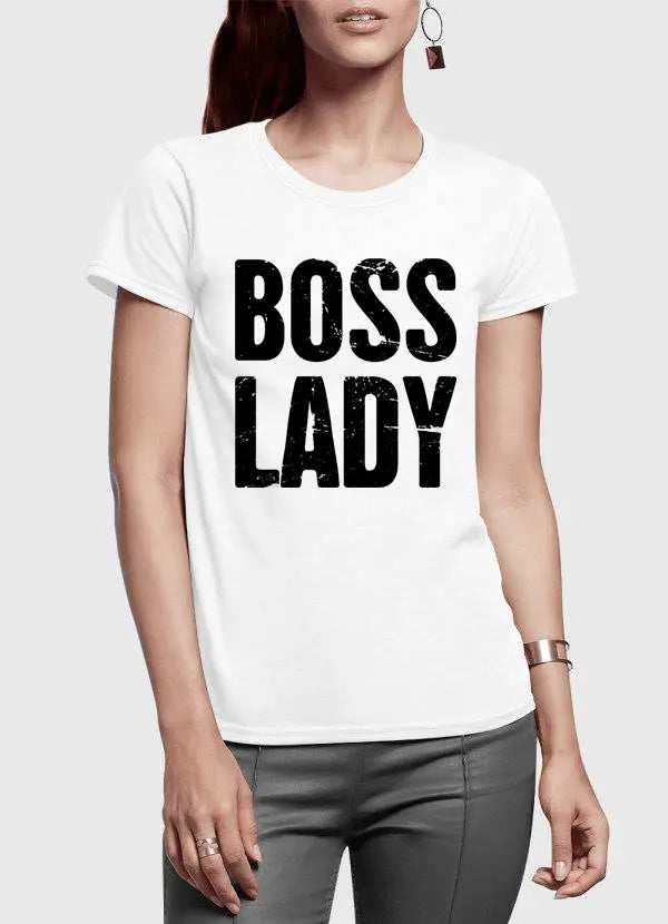 Boss Lady Women’s T-Shirt – Empowering Half Sleeves Graphic Tee | Scorpius
