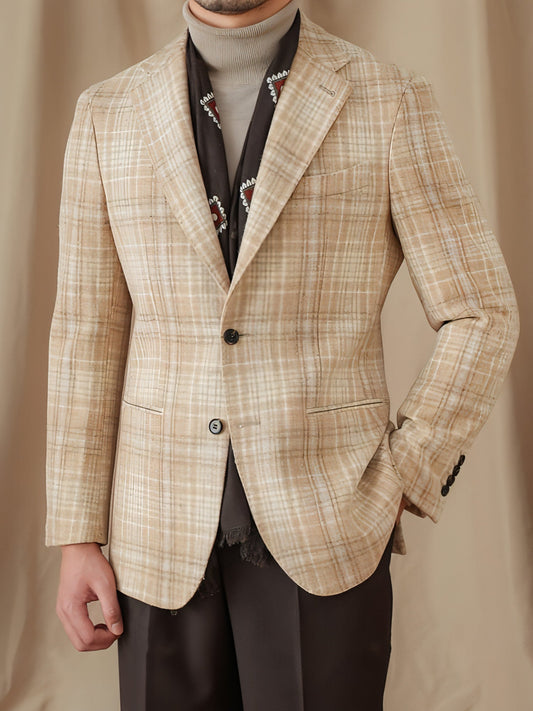 WoolRetro™ – Classic Plaid Wool Suit for Men