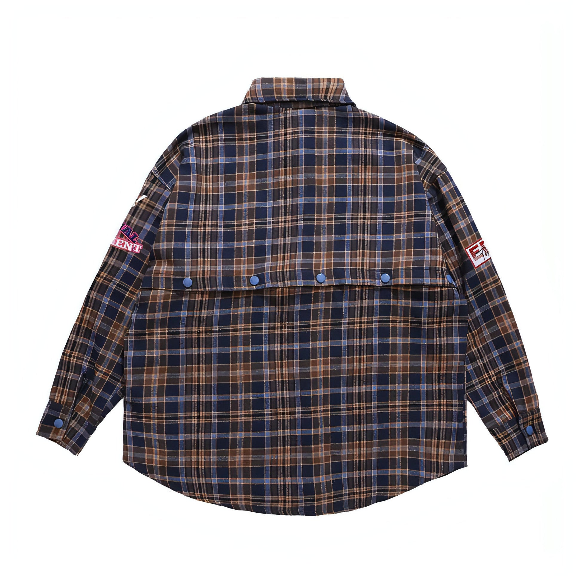 Fashion Brand Plaid Long Sleeve DressShirt Coat Jacket Men & Women | Carmine Juneberry