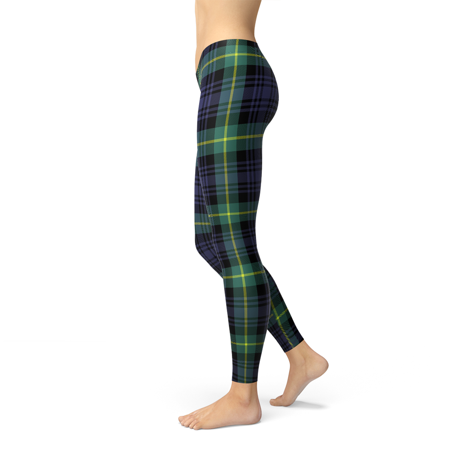 Womens Green and Blue Tartan Leggings | Maroon Sooty