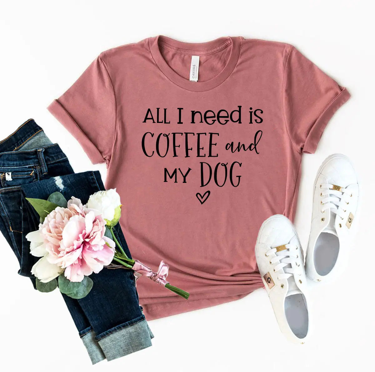 All I Need Is Coffee And My Dog – Comfort Tee | Red Alcestis