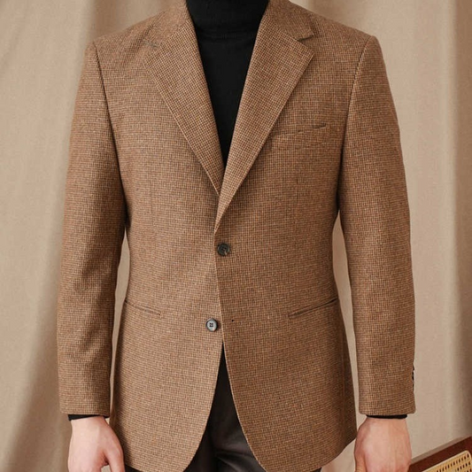 WoolRetro™ – Slim Fit Houndstooth Vintage Coat