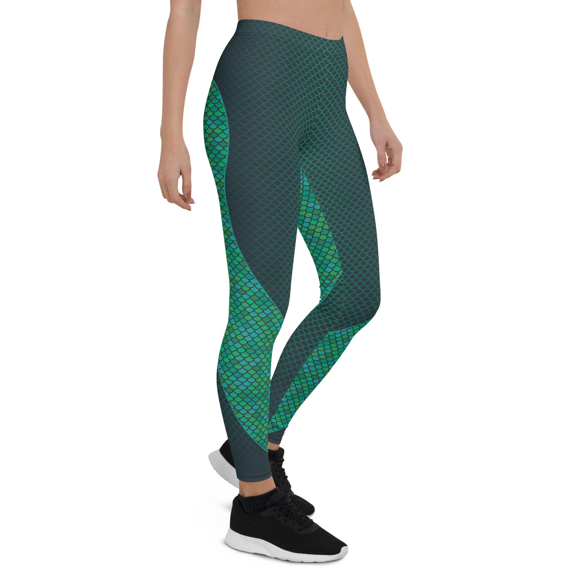 Green Mermaid Leggings for Women | Maroon Sooty