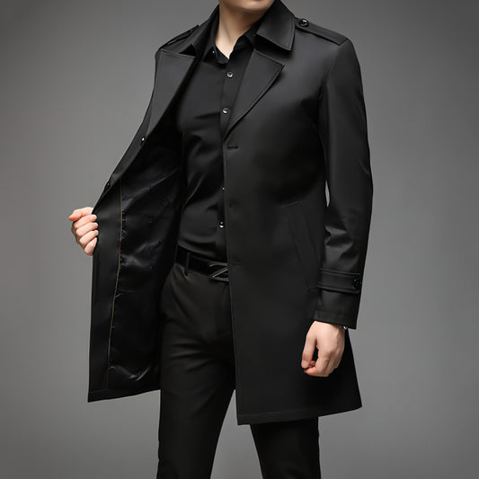 UrbanLayer™ – Mid-Length Trench Coat for Men