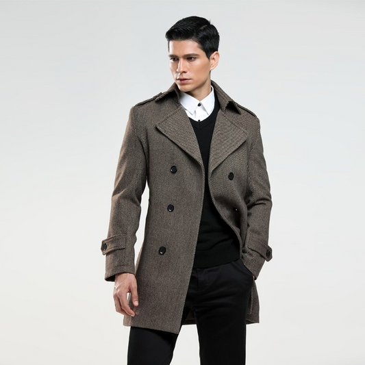 Korean Chic™ Men's Wool Coat – Sophistication & Modern Style