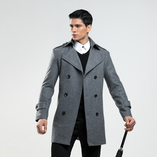 Korean Chic™ Men's Wool Coat – Sophistication & Modern Style