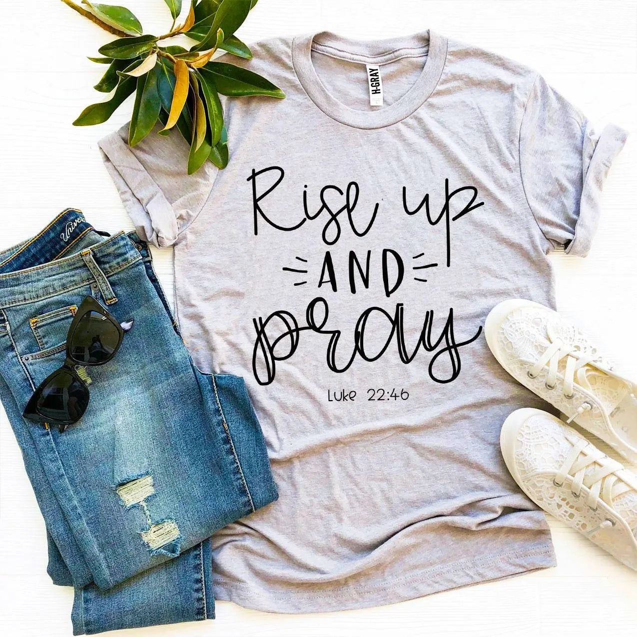 Rise Up And Pray Christian T-Shirt | Agate