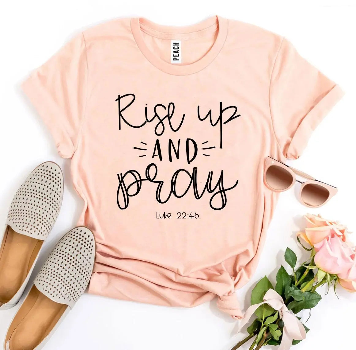Rise Up And Pray Christian T-Shirt | Agate