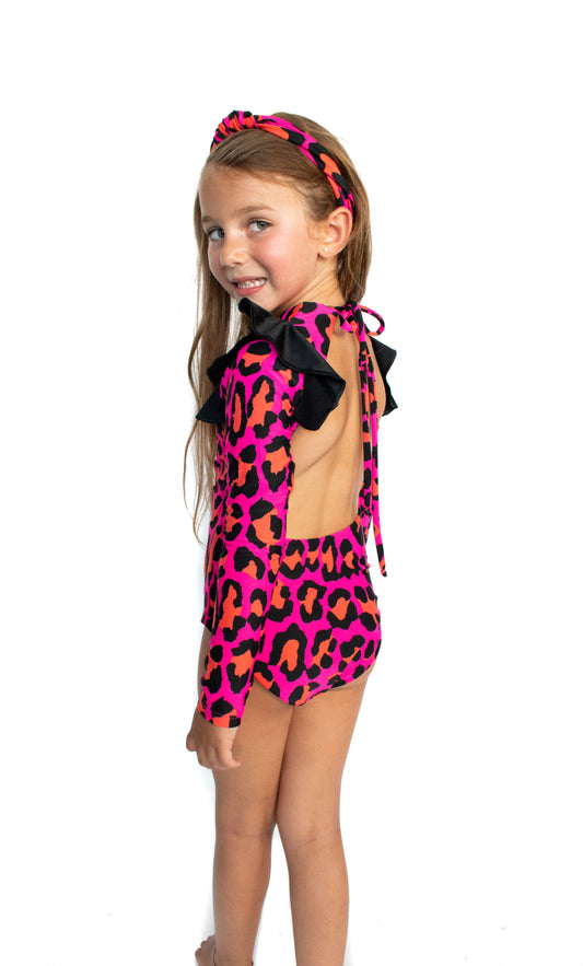 Pink Animal One Piece Swimsuit - Kids Swimwear