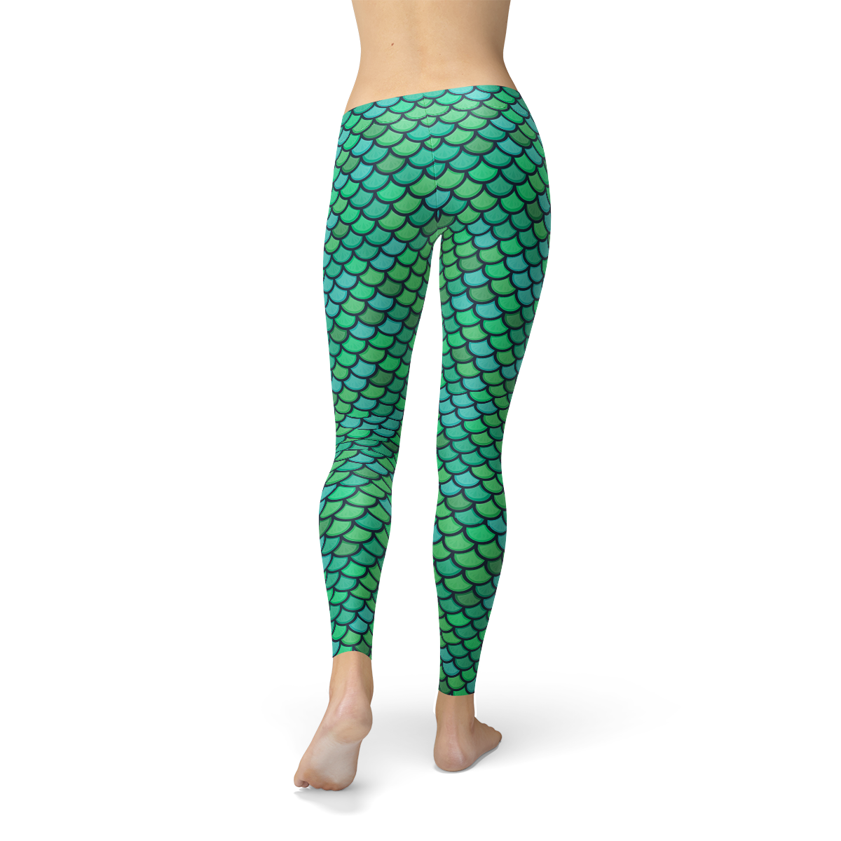 Womens Green Mermaid Leggings | Maroon Sooty