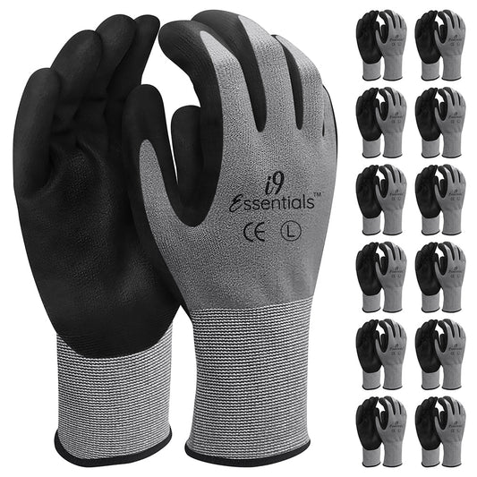 Micro Foam Nitrile Work Gloves | Best Grip | Grey | L | Pack of 12