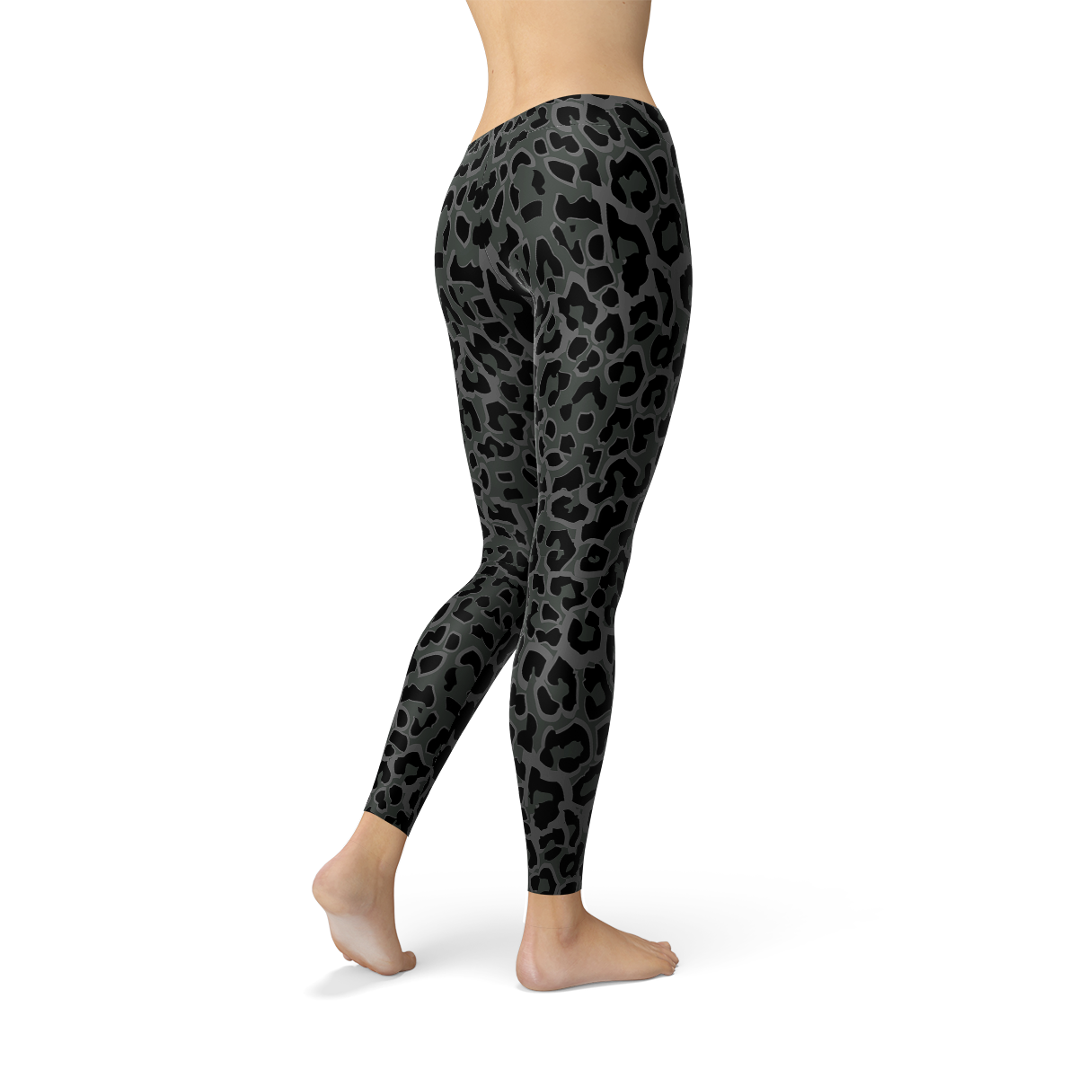 Womens Black Leopard Spots Leggings | Maroon Sooty
