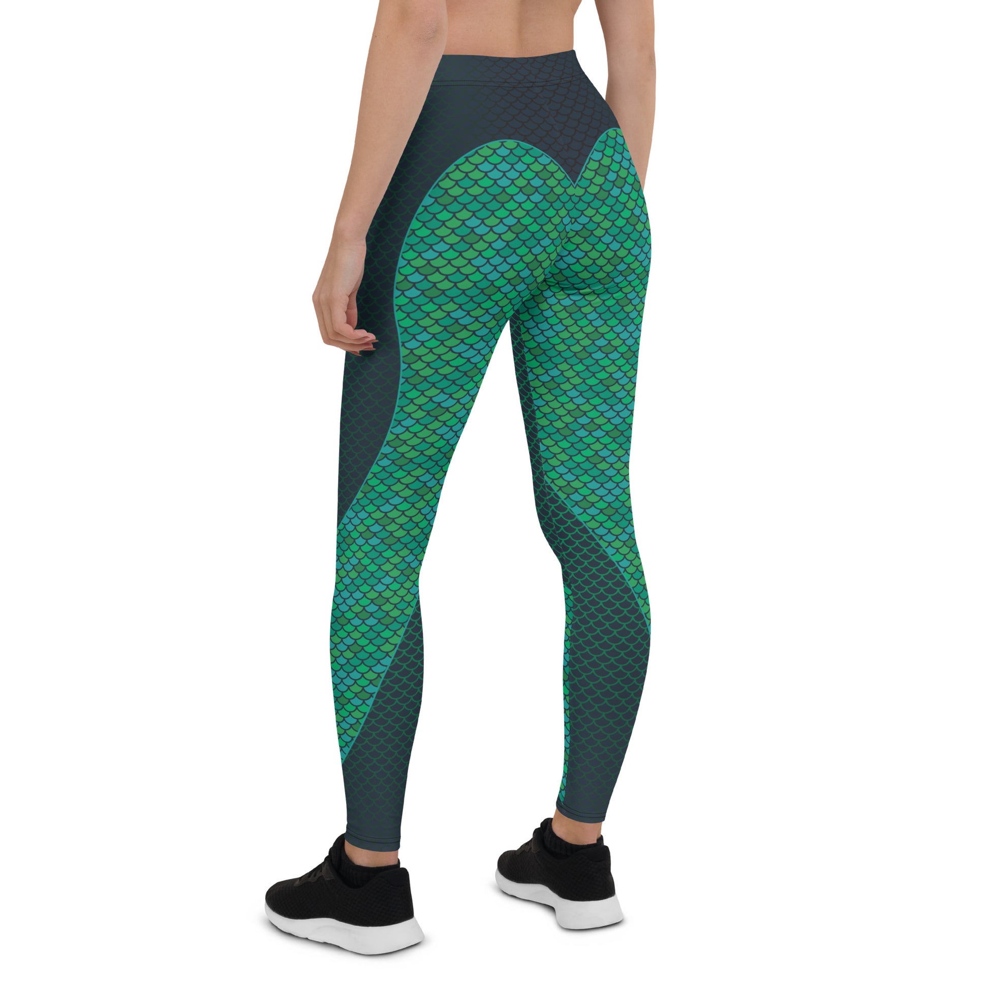 Green Mermaid Leggings for Women | Maroon Sooty