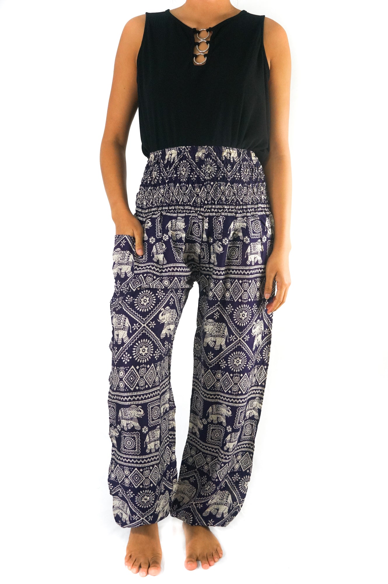 Purple Elephant Pants Harem Pants Boho Pants | Tan Smokey