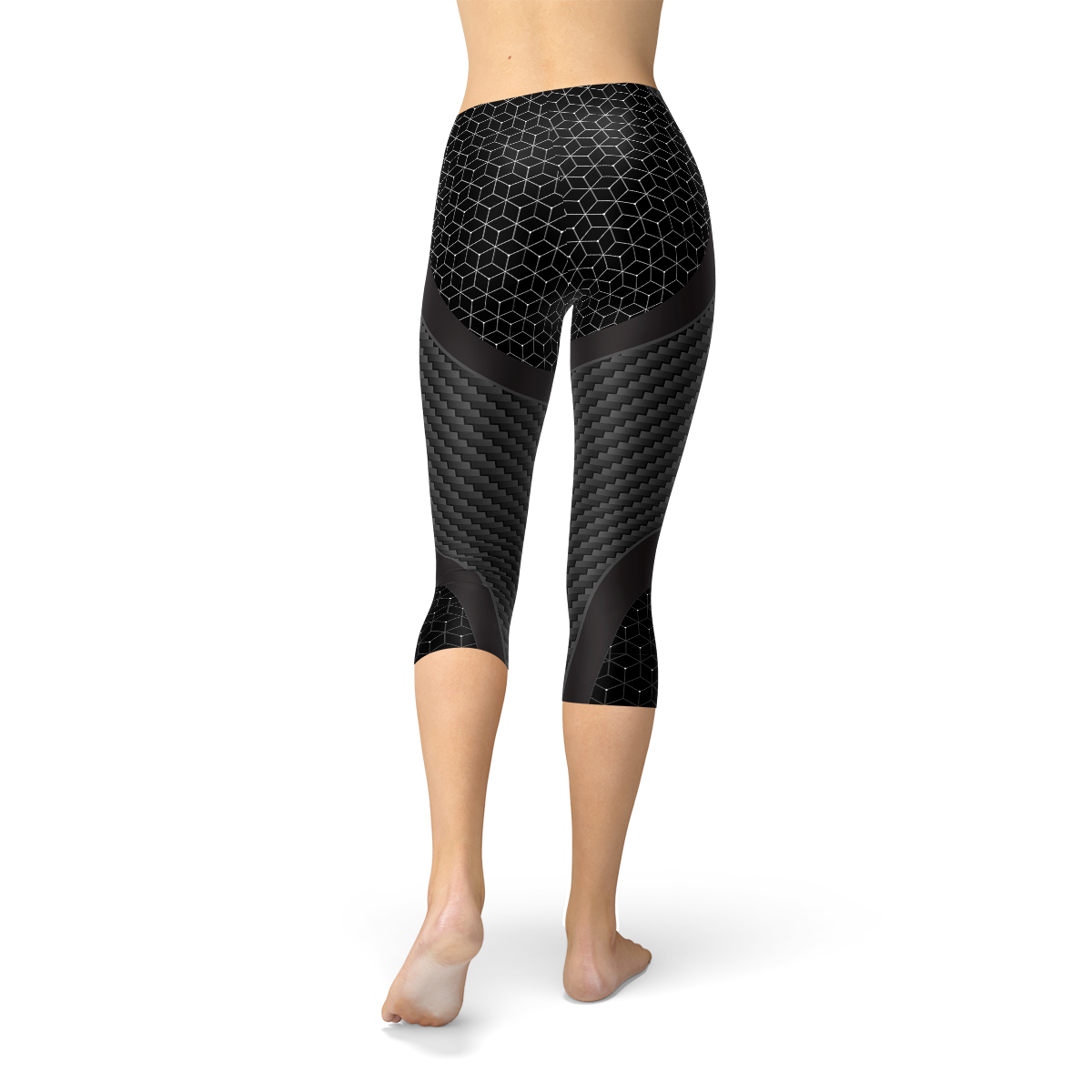 Womens Carbon Fiber Sports Capri Leggings | Maroon Sooty