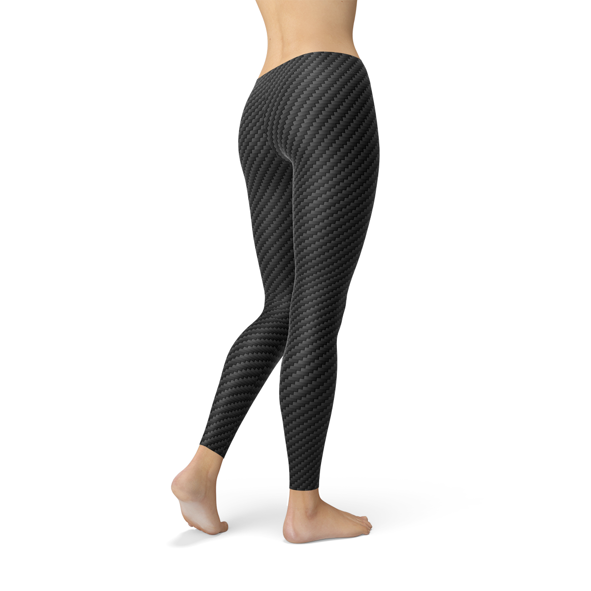 Womens Black Carbon Fiber Leggings | Maroon Sooty