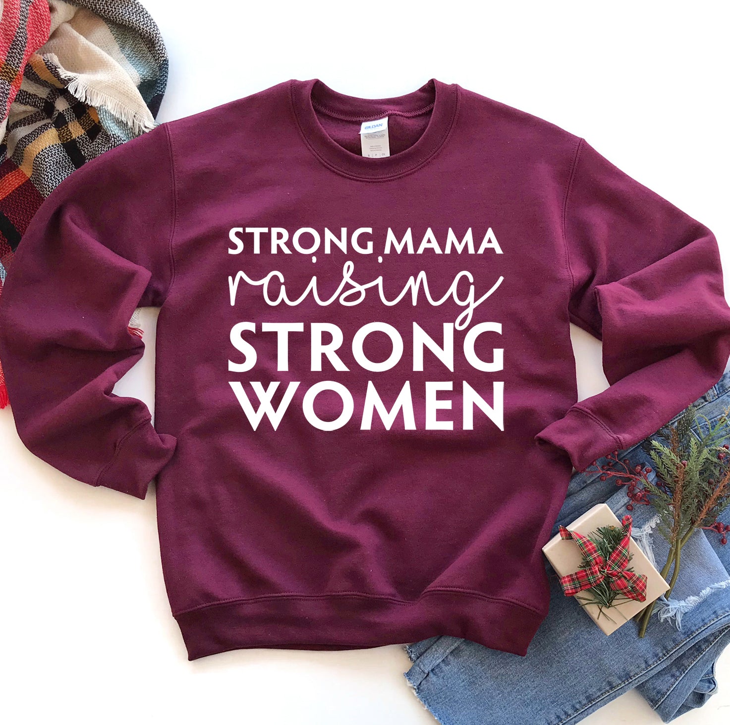 Strong Mama Raising Strong Women Sweatshirt | Agate