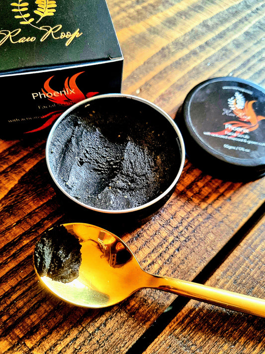Phoenix Facial scrub with activated charcoal