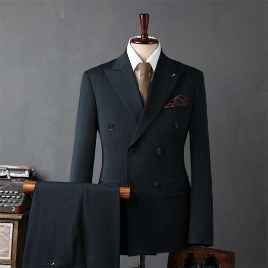 PrestigeForm™ – Men’s Double-Breasted Business Suit Set