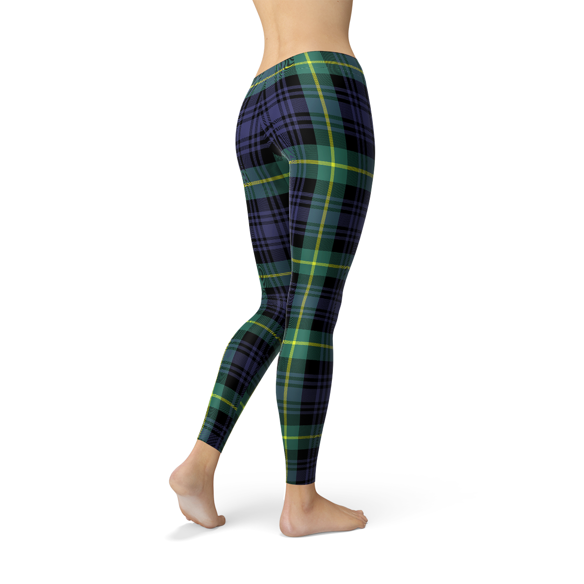 Womens Green and Blue Tartan Leggings | Maroon Sooty