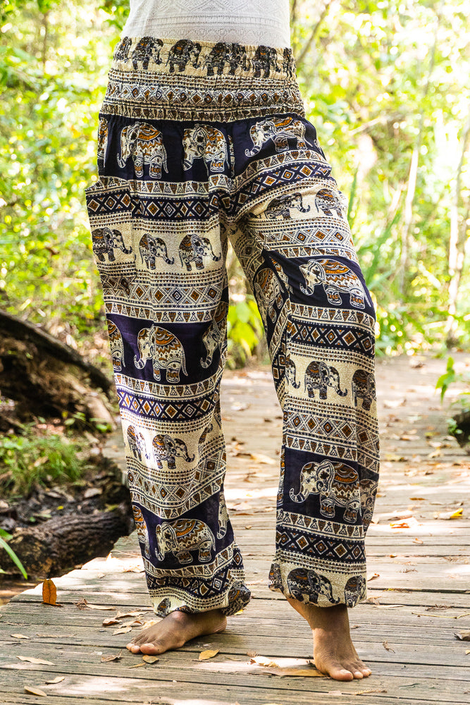 Black ELEPHANT Pants Women Boho Pants Hippie Pants Yoga | Tan Smokey