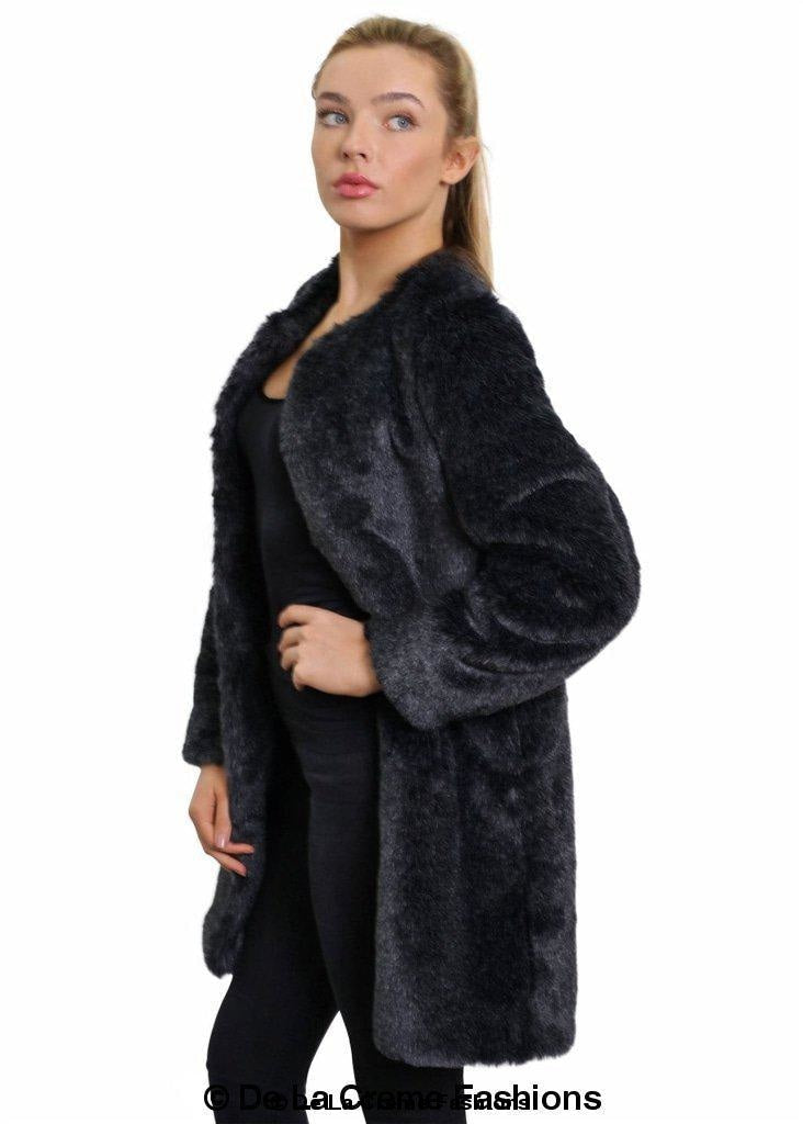 De La Creme Womens Faux Fur Classic Coat | Rose Eleusis