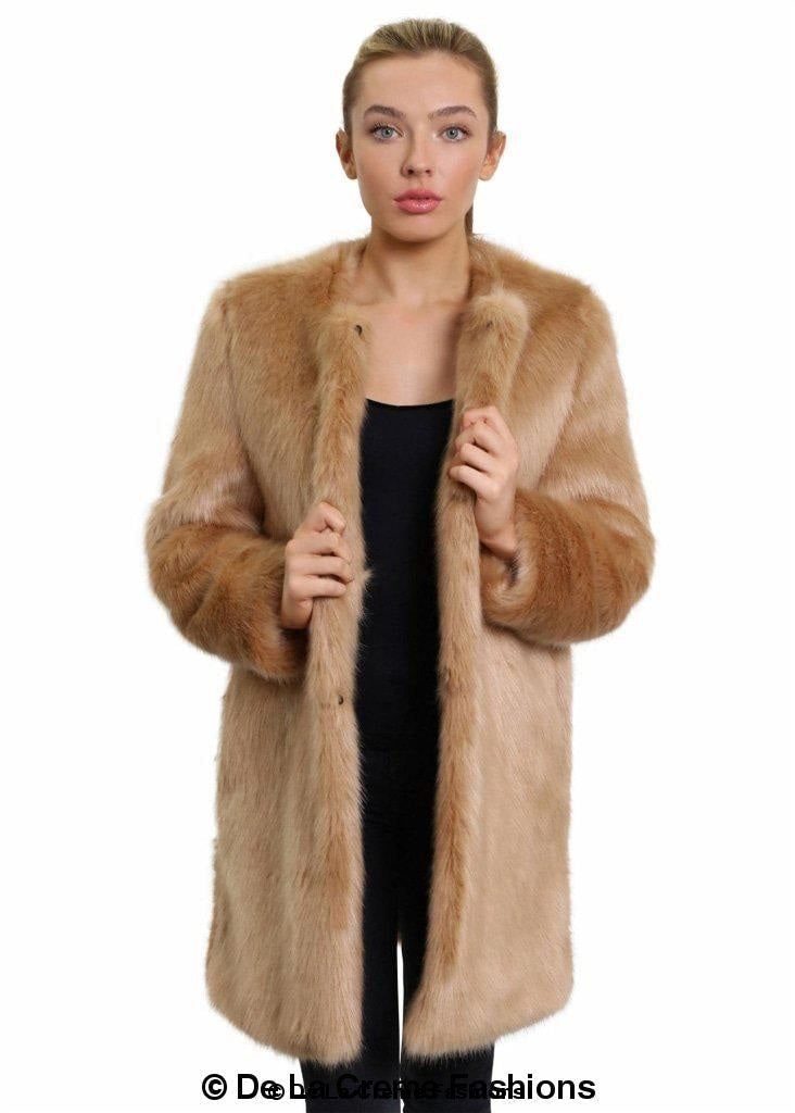De La Creme Womens Faux Fur Classic Coat | Rose Eleusis