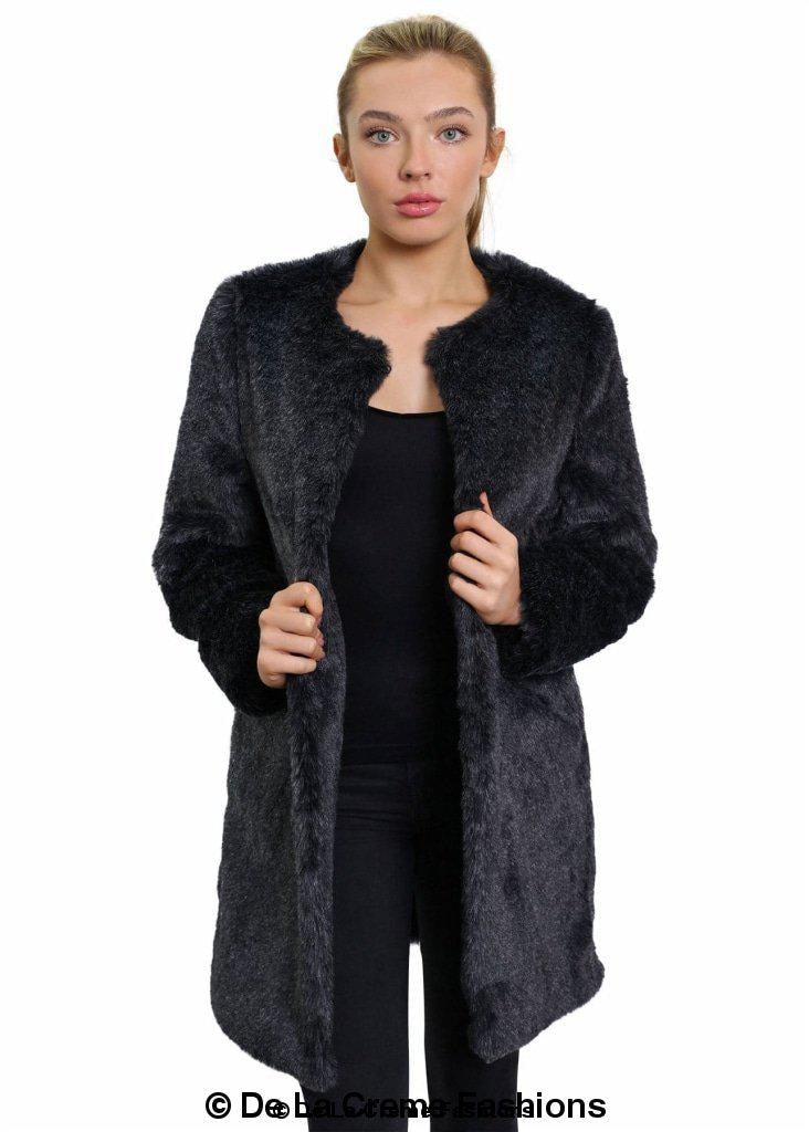 De La Creme Womens Faux Fur Classic Coat | Rose Eleusis