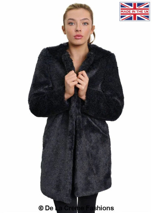 De La Creme Womens Faux Fur Classic Coat | Rose Eleusis