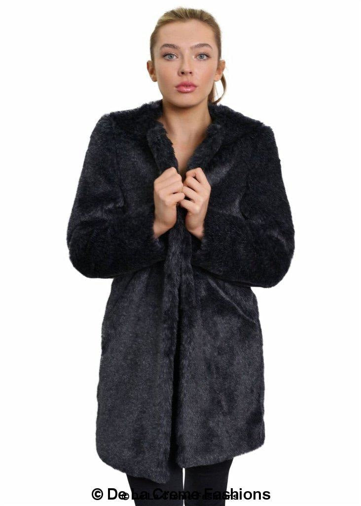 De La Creme Womens Faux Fur Classic Coat | Rose Eleusis