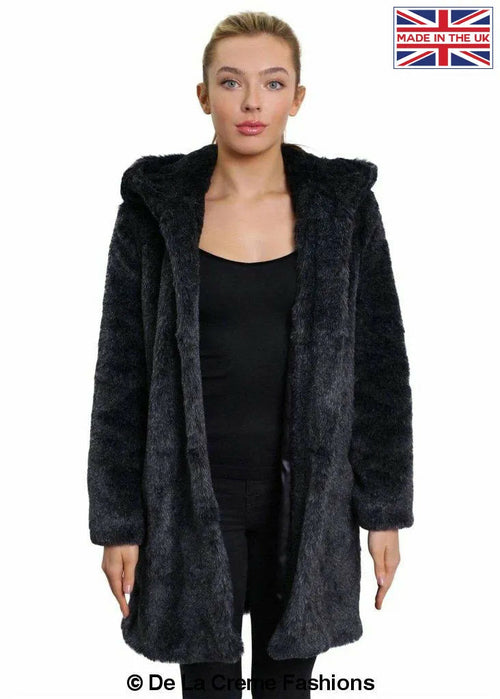 De La Creme - Women's Luxury Faux Fur Jacket Ladies Hooded Winter Coat | Rose Eleusis