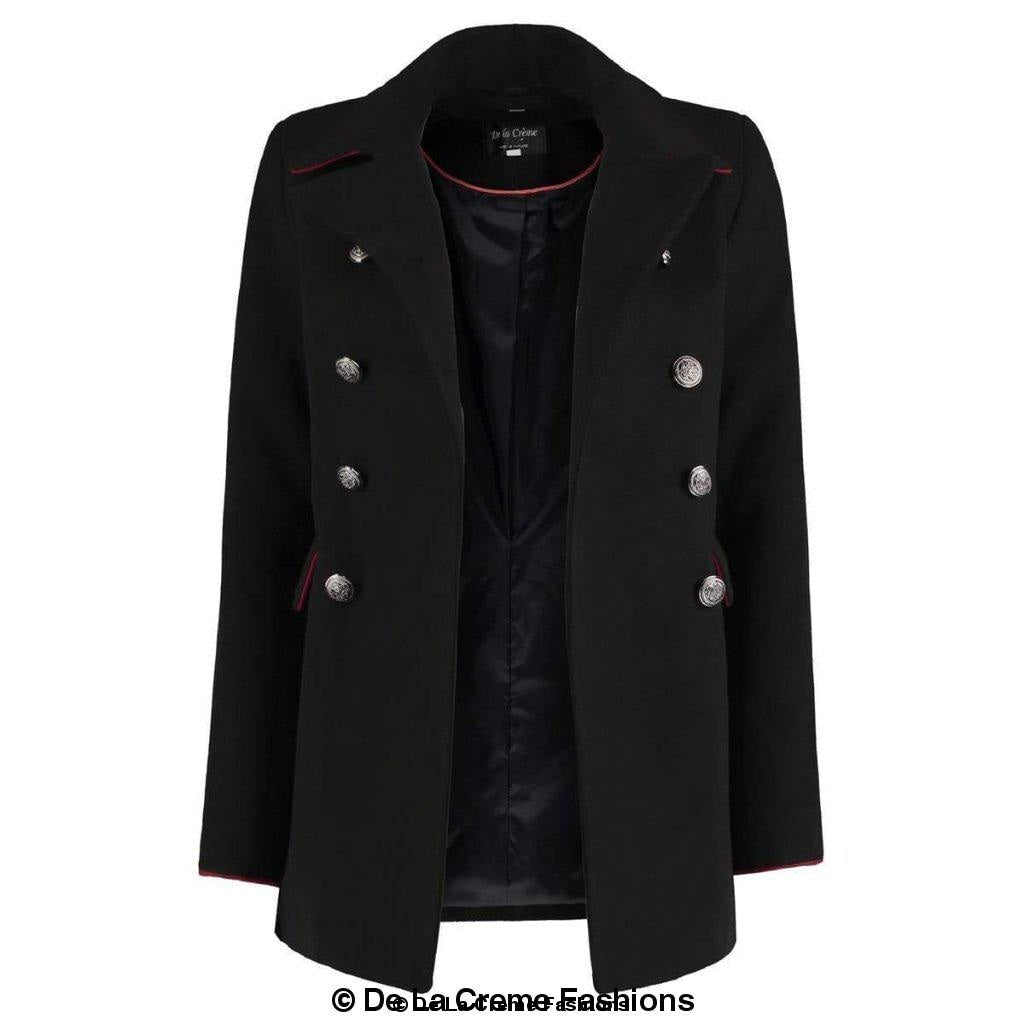 De La Creme Womens Military Style Pea Coat | Rose Eleusis
